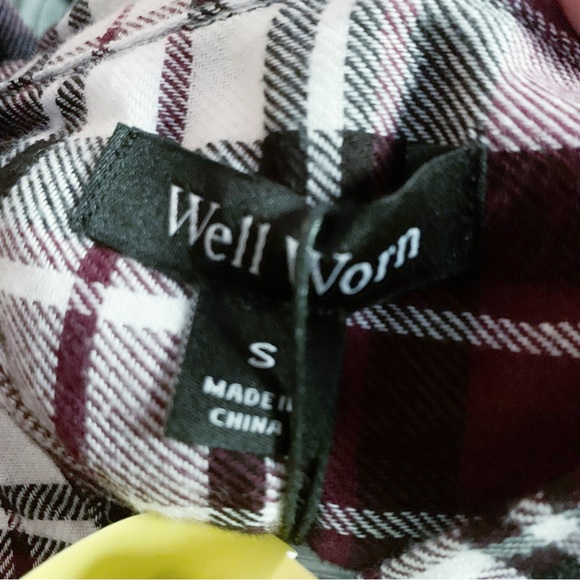 WELL WORN Ladies' Flannel Button-Up Shirt Berry Plaid
Size Small - Picture 5 of 5